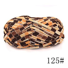 Load image into Gallery viewer, Jingxing, 3-5 days to EU USA, fancy yarn for knitting hats 100% polyester printed colors ribbon yarn handcraft crochet yarns