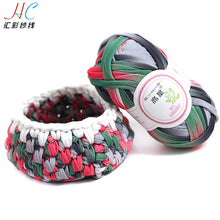 Load image into Gallery viewer, Jingxing, 3-5 days to EU USA,  fancy yarn for knitting hats 100% polyester printed colors ribbon yarn handcraft crochet yarns
