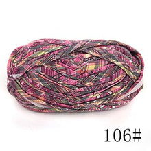 Load image into Gallery viewer, Jingxing, 3-5 days to EU USA,  fancy yarn for knitting hats 100% polyester printed colors ribbon yarn handcraft crochet yarns
